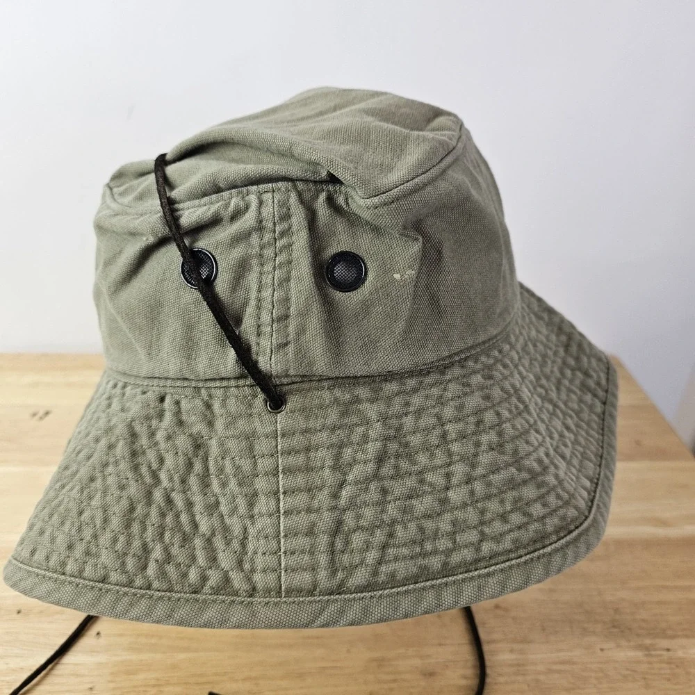GAP Bucket Hat Boonie Sun Hat‎ Green Small Safari Chin Strap Outdoor Packable